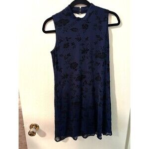 Lots Of Love‎ By Speechless Women's Dress Small Navy Blue Lace Sleeveless